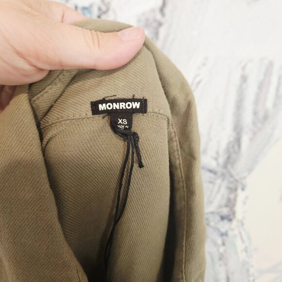 NWT Monrow Romper Size XS 100% Cotton Roll Tab Sleeve - Picture 5 of 12